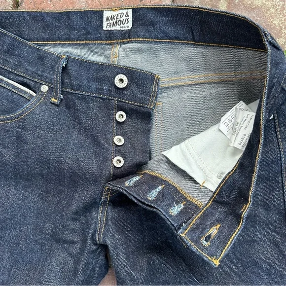 Naked & Famous Super Skinny Guy Japanese  Selvedge Denim Jeans size 34 - Picture 3 of 10